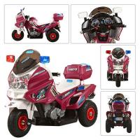 купить Электромотоцикл для детей BAMBI M 0599 A-3 полиция надувные колеса (вишневый)