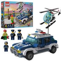купить Детский конструктор BRICK 1117 полиция машинка вертолет (394 детали)
