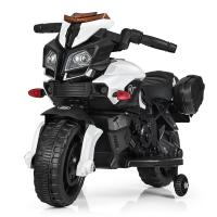купить Мотоцикл детский Bambi M 3832L-1 кожаное сиденье и свет (белый)