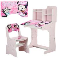 купить Парта с полочками Bambi W 2071-6-2 регулируемая по высоте (светло розовая Minnie)