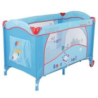 купить Манеж-кровать с пеленатором и дугой Quatro Lulu 2 p610sr №3 голубой 620385