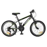 купить Спортивный велосипед 20 дюймов Profi G20FIFA A20.2 алюминиевая рама 12" Shimano (черно-зеленый)