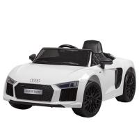 купить Детская машина Audi R8 Spyder JJ2198EBLR-1 с кожаным сиденьем и пультом (белая)