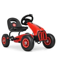 купить Педальный карт для детей Bambi M 3857AL-3 с кожаным сиденьем и резиновыми колесами (красный)