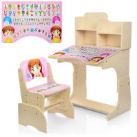 купить Парта Bambi B 2071-18-1 с полочками (венге светлое, Алфавит)