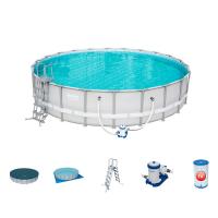 купить Каркасный бассейн Bestway 56705 фильтр-насос лестница подстилка тент (671-132 см)