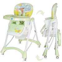 купить Стульчик для кормления Bambi M 3235-1 с кожаным чехлом и съемным столиком (зеленый)