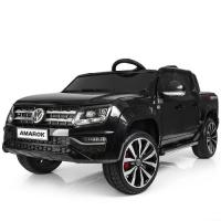 купить Детский джип Volkswagen Amarok M 3894EBLR-2 полный привод кожаный руль и сиденье (черный)