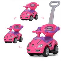 купить Детская машинка каталка Z 382-9 толокар с родительской ручкой (розово-фиолетовая)