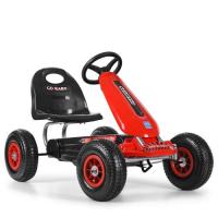 купить Железный педальный карт Bambi M 3626A-3 резиновые колеса (красный)