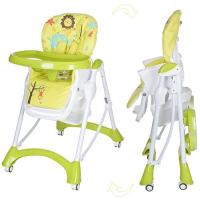 купить Стульчик для кормления Bambi M 3235-2 с кожаным чехлом и съемным столиком (салатовый)