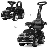купить Детская машинка-качалка Mercedes AMG SX1578-2 с кожаным сиденьем (черная)