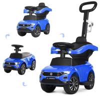 купить Детская машинка-каталка Volkswagen T-Roc 651-4 с ручкой и музыкой (синяя)