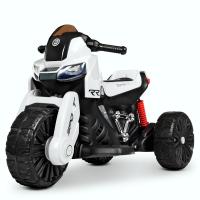 купить Детский мотоцикл Bambi M 4193EL-1 музыка свет колеса ЕВА (белый)