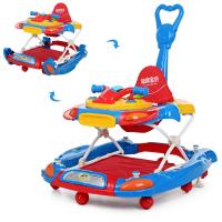 купить Детские ходунки 3в1 с родительской ручкой Bambi M 3461-1 качалка музыка свет (синие)