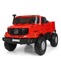 купить Детский джип Mercedes Zetros M 3990EBLR-3 с кожаным сиденьем (красный)