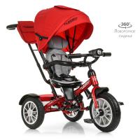 купить Трехколесный колясочный велосипед TurboTrike M 4057-1 поворотный со светом (красный)