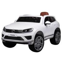купить Детский джип VW Touareg M 3670EBLR-1 с кожаным сиденьем (белый)