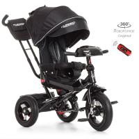 купить Колясочный трехколесный велосипед Turbotrike M 4060-20 с поворотным сиденьем и пультом (черный)