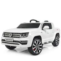 купить Детский джип Volkswagen Amarok M 3894EBLR-1 полный привод кожаный руль и сиденье (белый)