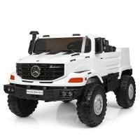 купить Детский джип Mercedes Zetros M 3990EBLR-1 с кожаным сиденьем (белый)