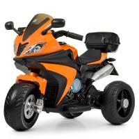 купить Мотоцикл для детей Bambi M 4195EL-7 колеса EVA и кожаное сиденье (оранжевый)