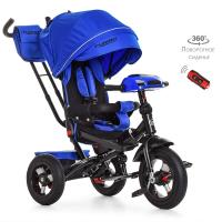 купить Колясочный трехколесный велосипед Turbotrike M 4060-10 с поворотным сиденьем и пультом (синий индиго)