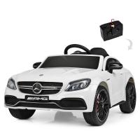 купить Спортивный электромобиль Mercedes AMG M 4010EBLR-1 с кожаным сиденьем (белый)