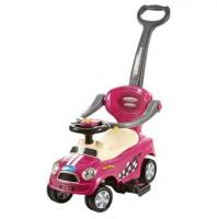 купить Детская каталка-толокар Z 321-8 с родительской ручкой (малиновая)