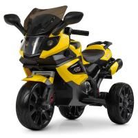 купить Мотоцикл для детей Bambi M 3986EL-6 два мотора 20W и кожаное сиденье (желтый)