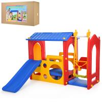 купить Детский игровой центр M 5404-3-4-6 Super Playhouse with swing горка с качелями (красно-сине-желтая)