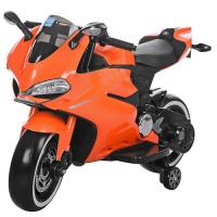 купить Электромотоцикл для детей BAMBI M 3467EL-7 кожаное сиденье (оранжевый)