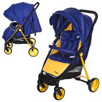 купить Коляска для детей M 3435-4 PREGO прогулочная с глубокой крышей (сине-желтый)
