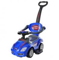 купить Детская машинка каталка Z 382-4 толокар с родительской ручкой (синяя)
