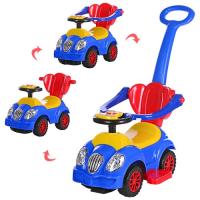 купить Детская каталка-толокар HZ 558 W-4 с родительской ручкой (синий)