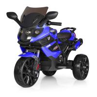 купить Мотоцикл для детей Bambi M 3986EL-4 два мотора 20W и кожаное сиденье (синий)