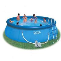купить Круглый голубой надувной бассейн Easy Set Intex 56905 (549х122 см) с насосом-фильтром и аксессуарами