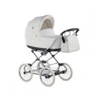 купить Коляска 2 в 1 Классическая Roan Marita Prestige Chrome (Колесо 14"B) S150 Белая Кожа 10481