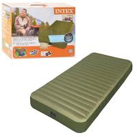 купить Усиленный надувной матрац Intex 68726 с ножным насосом (191-99-15 см)