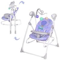 купить Детская электрокачеля 2в1 BAMBI M 1540-04-2 с подвесками (фиолетовый)