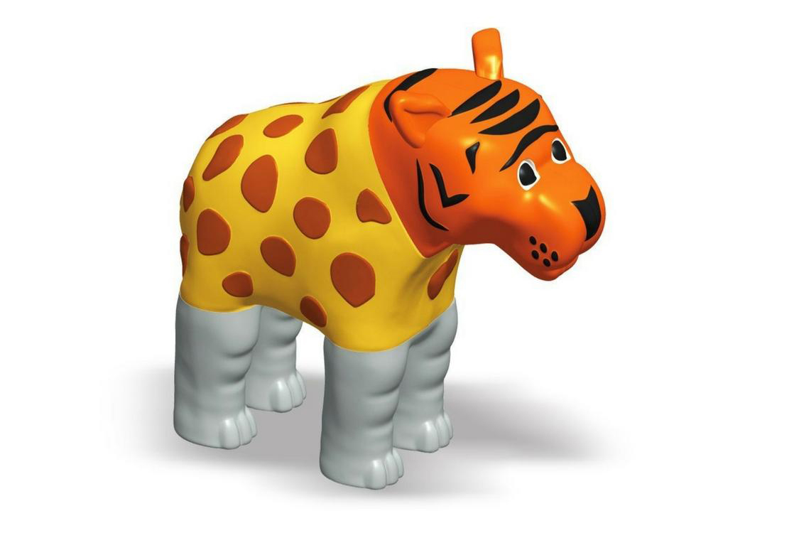 фото Пазл 3D детский магнитные животные POPULAR Playthings Mix or Match (тигр, крокодил, слон, жираф)