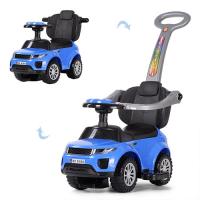 купить Детский толокар 2в1 с родительской ручкой Range Rover HZ614W-4 с багажником (синий)