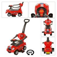 купить Детская каталка-толокар Z 321-3 с родительской ручкой (красная)