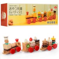 купить Деревянная игрушка поезд MD 0970 каталка-локомотив