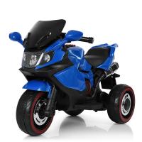 купить Детский электромотоцикл Bambi M 3680L-4 кожаное сиденье и светящиеся колеса (синий)