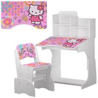 купить Растущая парта для детей со стульчиком W 2071-48-1 Hello Kitty (белая)