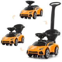 купить Детская каталка-толокар Lamborghini M 4070-6 с родительской ручкой 2в1 (желтая)