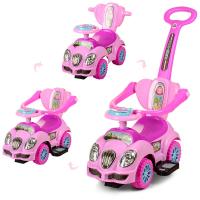 купить Детская каталка-толокар HZ 558 W-8 с родительской ручкой (розовый)