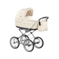 купить Коляска 2 в 1 Классическая Roan Marita Prestige Chrome (Колесо 14"W,Рianka) S151 Светлобежевая Кожа 11587