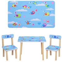 купить Детский столик со стульчиками 501-39 Птички деревянный